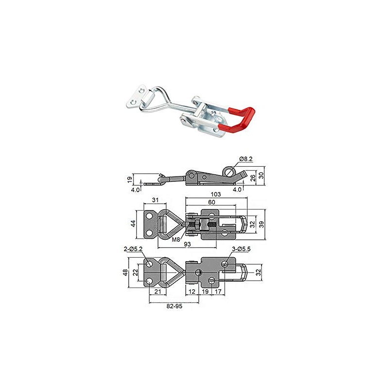 JUNKER Turnbuckle M8 (Holding Force 600 kg, Lockable) Stainless Steel