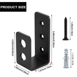 2x4 Door Barricade Brackets Security Bar U Bracket Heavy Duty Devices Night Lock Door Barricade Door Reinforcement for Tool Hanger/Shed/Garage/Gate (2)