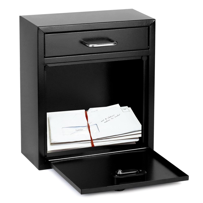 QWORK Versatile Secure Mailbox -Wall Mount Secured Postbox with Combination