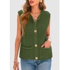 PRETTYGARDEN Women's Summer Sweaters Vest 2025 Sleeveless Button Down Cropped