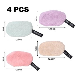 Pack of 4 make-up pads, washable make-up cotton pads, reusable make-up wipes, cotton pads, soft make-up pads, for all skin types (4 colours)