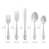 RiverRidge 5417-843-W Rose 46 Piece Monogrammed Flatware Set, Letter W,