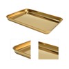 Stainless Steel Rectangular Tray Flat Bottom Plate Restaurant Home Golden