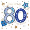 80th Congratulations Embellished Birthday Greeting Card Talking Pictures Cards MWER0021/80