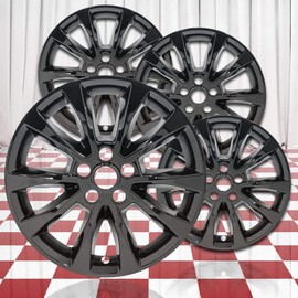 Brighter Design Gloss Black 17in Wheel Skin Overlays for Ford Fusion SE 2016-17