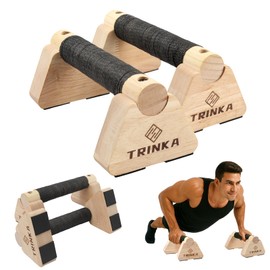 Wooden Parallettes Push Up Bars, 2 PCS Wood Calisthenics Bars with Non-Slip Base, Pushup Handles for Floor Home Fitness Workout Equipment for Men and Women Strength Training