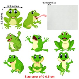 48 Pieces Frog Cutouts Classroom Bulletin Board Decorations Back to School Decorations Cute Green Frog Cutouts for Names with Glue Points for Classroom Teacher Student School Birthday Party Decor