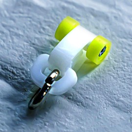 iroha Curtain, Back In, Curtain Runner, Set of 10, Roller Diameter Approx. 0.24 inches (6 mm), Compatible with C-Shape, 0.26 inch (6.5 mm) Groove Width