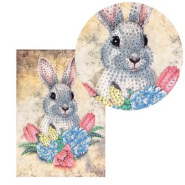 Ideen mit Herz Diamond Painting Greeting Card | Rhinestone Edition | DIN B6 | 370 g/m² | Includes Stones, Envelope & Tool ... (Rabbit 02)