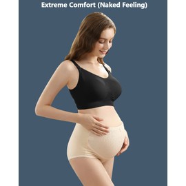 iloveSIA Paquete de 3 brasieres de Lactancia sin Costuras para Mujer, Negro, Rosa (Black+Nude+Pink), XL