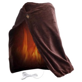 Daiilg USB Heated Warm Fleece Shawl & Wrap Intelligent Electric Heating Blanket Kneepad for Home,Brown Easy to Use 40x80cm