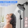 Set de Regadera Combinada 2 en 1Ducha Alta Presión Negra