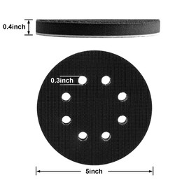 2 Pcs Hook and Loop Soft Sponge Cushion Buffing Backing Pads, 5 Inch 8 Hole Thick Soft Density Interface Buffer Mat, Foam Pad for Orbital Sander & Polishers, Universal Auto Accessories