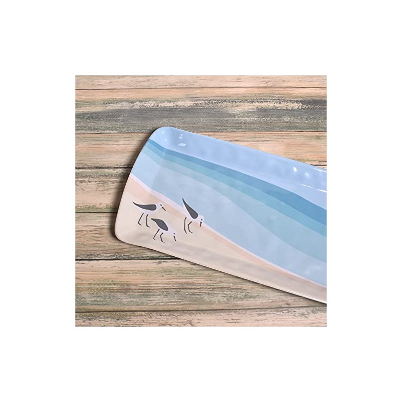 Merritt International Melamine Rectangle Loaf Tray - Sandpipers - 15