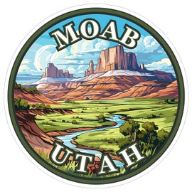 Moab Utah Sticker 4 Inch Red Rock Adventure Travel Souvenir City Destination - Waterproof Vinyl Decal for Laptop Water Bottle Car Tumbler - Durable Aesthetic Long-Lasting Stickers for Adults ID44990