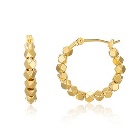 Aprilery Gold Hoop Earrings for Women, Trendy Heart Waterdrop Chunky Gold Statement Hoops Lightweight Hypoallergenic Gold Plated Earrings Jewelry for Teen Girls Gifts for Women (Gold flower)