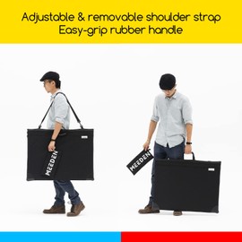 Travel Bag Waterproof with Double Compartments 600D Oxford Fabric Art Folder Bag with Handle and Shoulder Strap Black/Red Artwork Sketch Drawing Canvas Photography Poster, black, Lightweight