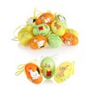 com-four® Easter Eggs in Bright Colours and Designs with Ribbon