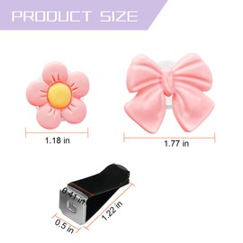FALVFUN 8PCS Car Air Vent Clips, Cute Bow & Sunflower Vehicle Vent Decorations Charm, Aesthetic Automotive Interior Outlet Ornament Accessories, Universal for SUV Sedan Truck (Pink)