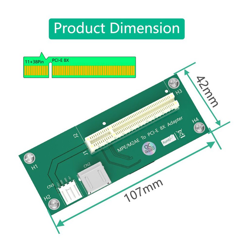 Mini PCIe to PCIe 8X Extension Cable 2.5Gpbs Plug and