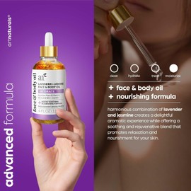 Artnatural Organic Lavender + Jasmine Face Oil 4.0 oz - Body & Hair 100% Natural Moisturizing Regeneration and Skin Tightening Anti-Aging Moisturizer for Fine Lines, Scars and Wrinkles Facial Rose / 아트내추럴 유기농 라벤더 + 자스민 페이스 오일 4.0온스 - 바디 앤 헤어 100% 천연 보습 재생 및 피부 강화 잔주름 흉터 주름을 위한 안티에이징 모이스처라이저 페이셜 Rose