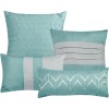 Not Available 7 Piece Green Blue Grey Geometric Soft Bedding