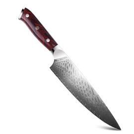 8 Inch 67-Layer Damascus Knife with G10 Handle Professional Gyuto Chef's Knife for Home Kitchencolor: brown+SR-MGS, kitchen knife size: 8in