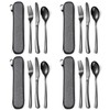 MURRI&MURRDI Stainless Steel Cutlery Set for 4, Reusable Flatware Set