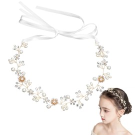 Hair Ornament, Flowers, Crystal Beads, Pearls, Ribbon, Flower Crown, Flower Ornament, Headband, Hair Accessories, Weddings, Recitals, Receptions, Graduation Ceremonies, Photographs, Children and