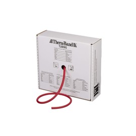 THERABAND Resistance Tubes, Professional Latex Elastic Tubing, Upper & Lower Body, Core Exercise, Physical Therapy, Lower Pilates, At-Home Workouts, & Rehab, 100 Foot, Red, Medium, Beginner Level 3