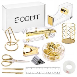 EOOUT Gold Office Supplies Set - Complete Desk Accessories