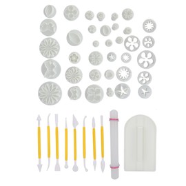46PCs Pottery Tools Printing Mold Set Durable Plastic DIY Molds Clear Lines Crafts for Good Elasticity