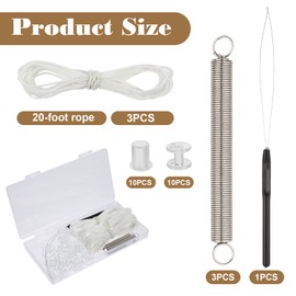 QfwdfcTrenz RV Pleated Shade Repair Kit, Pleated RV Shade Repairs Kits, Window Shades Restringing Kit, Repair and Maintain of Day Night Pleateds Shades for Travel Trailer Day Night Pleateds