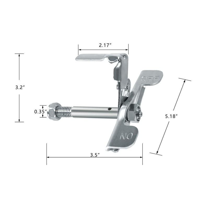 LONGRUNFORU 4 inch Caster Brake Kit, Tread Lock, Zinc Plated
