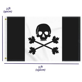 3×5 FT Funny Pirate Flag,Large 90×150 CM Black Canada Maple Outdoor Banner,100D Canadian Decor,Doube Side Printing for Patio Garden with Brass Gromment