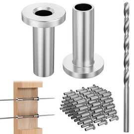 CELYND Cable Railing Protector Sleeves - 50 Pack T316 Stainless Steel Protective Sleeves - 1/8" 3/16" 5/32" Deck Cable Railing Hardware Kit for Wood Posts