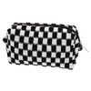 Outanaya Woolen Yarn Checkered Cosmetic Bag Large Capacity Travel Toiletry