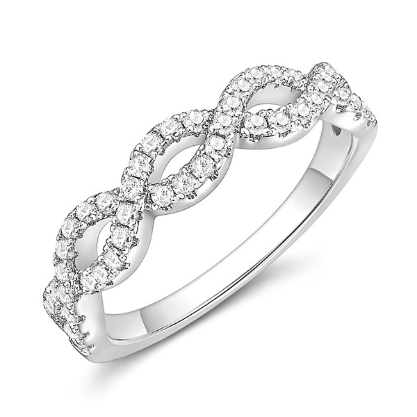 SHINYSO Wedding Bands for Women Infinity Stacking Ring Half Cubic