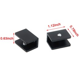 Meprotal 6pcs Aluminum Alloy Glass Shelf Bracket Clips Glass Holder Adjustable Wall Mounted Glass Clamps For 8-10mm Thickness Glass, Black