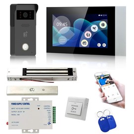 MENGQI-CONTROL LCD Touch Screen Video Intercom Kit Outdoor Camera Monitor Phone App Remote Open