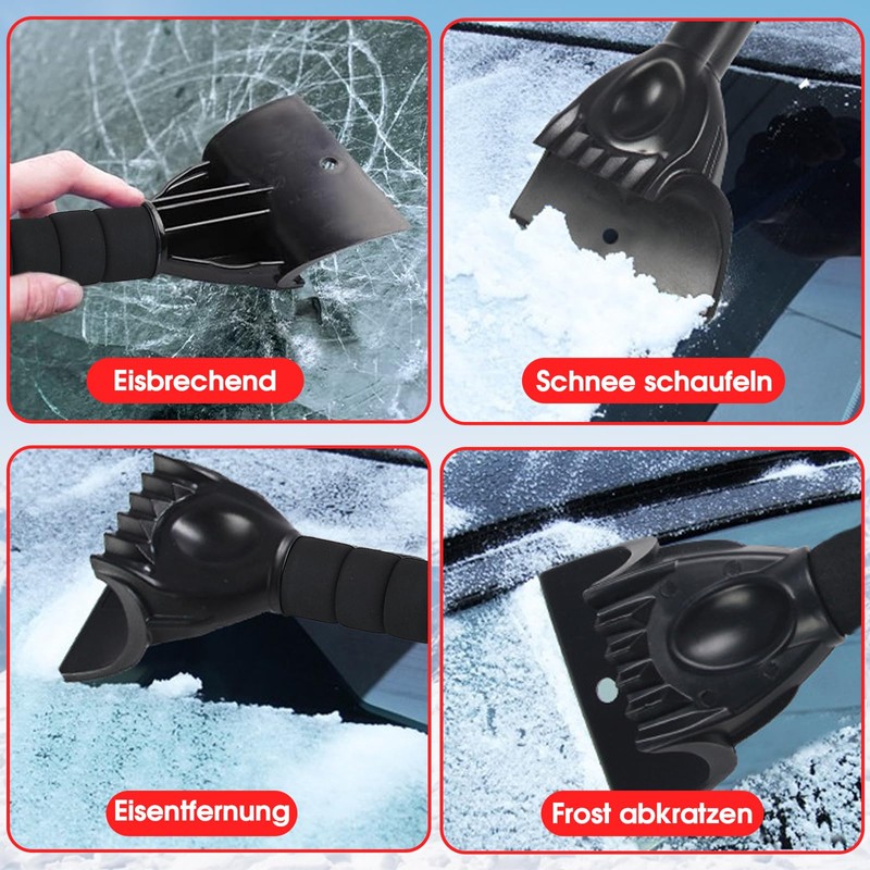 DOLILO 2 Stück Eiskratzer Auto, Scheibenkratzer Auto mit Ergonomischem Schaumstoffgriff,