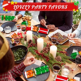 10 Pack Christmas No-Snap Party Table Favor with Party Hats Prize Gifts Joke for Kids Adults Xmas Gingerbread Man Design British English Holiday Dinner Traditions Party Supplies Table Games