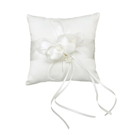 Generic 20 * 20cm Ring Pillow - Wedding Ring Pillow Pocket Ring Pillow Ring Bearer Pillow (White)