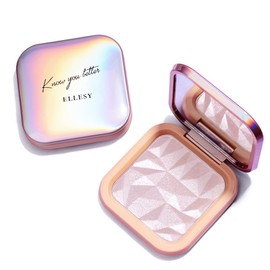 ELESSY Diamond Highlight Powder, 4 Colors, Highlight, Luminizer, Sparkle, 3D, Pearl, Glossy Skin, 0.4 oz (11 g) - 02 Dawn Glow