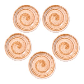 Whitenesser 5-Piece Ceramic Sauce Dish Set – 3.8" Japanese Small Dipping Bowls – Spiral Pattern Mini Appetizer Plates for Soy Sauce, Sushi, Dumplings – Stackable Condiment Cups & Spice Prep Bowls
