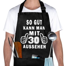 GADITIEK Birthday Gift for Men Women, Cooking Apron Men with 3 Front Pockets, Funny Birthday Gifts, Adjustable BBQ Apron for Men, Waterproof Kitchen Apron Gift, 30th birthday