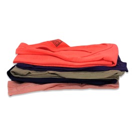Women's 5 Pack Everyday Flowy Burnout Racer Back Active Workout Tank Tops, 5 Pack-khaki/ Peachbud/Neon Red/ Neon Purple/ Navy, Medium