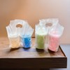100PCS Plastic Clear Handle Drink Containers Bags for Shops Stores
