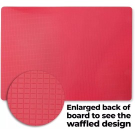Chef Grids 4 Pk Durable Plastic Cutting- Chopping Board Set, for Vegetable/ Meat W/ Gloves