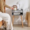 IBUYKE Nightstand, Mid-Century Modern Bedside Table with Solid Wood Legs,